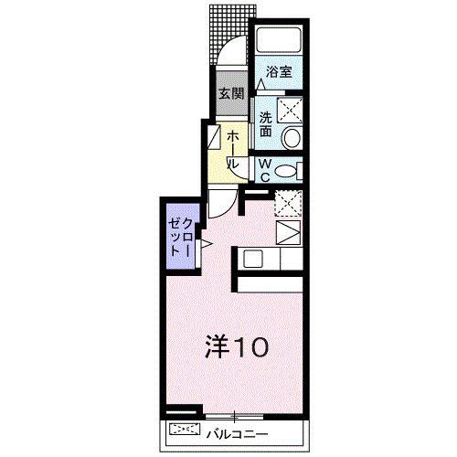 JR東北本線 岩沼駅 徒歩8分 2階建 築12年(ワンルーム/1階)の間取り写真