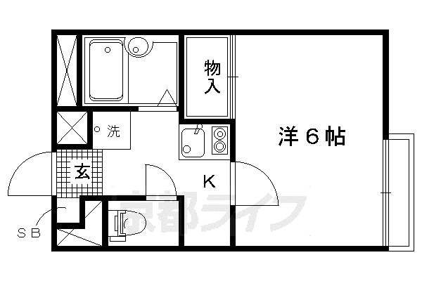 レオパレス西陣(1K/1階)の間取り写真