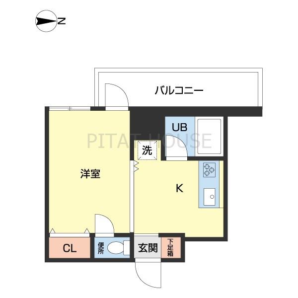 パリ・シャトー本町(1K/4階)の間取り写真
