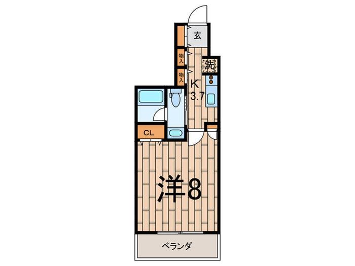 エスティメゾン三軒茶屋II(1K/3階)の間取り写真