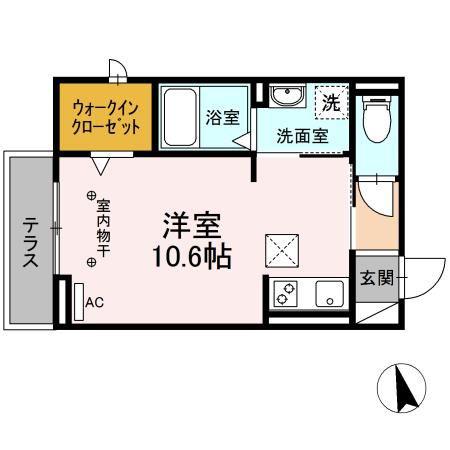 EXCEL21 VI(ワンルーム/1階)の間取り写真