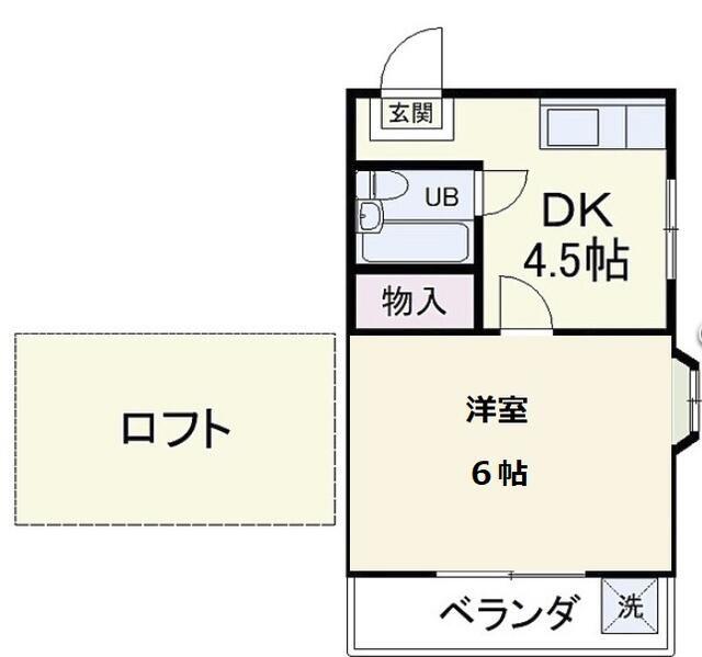 サン・ヴィレッジ(1DK/2階)の間取り写真