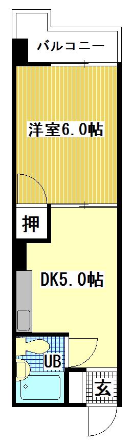 ラックユニティハピネス(1DK/4階)の間取り写真