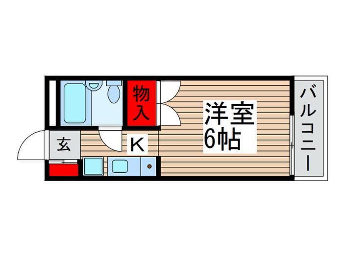 エーデルハイム(1K/2階)の間取り写真
