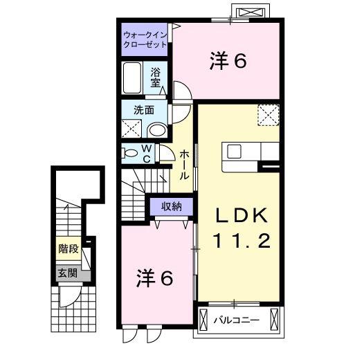 ウィンズ(2LDK/2階)の間取り写真