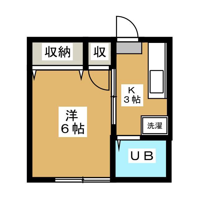 みすぎハイツ(1K/1階)の間取り写真