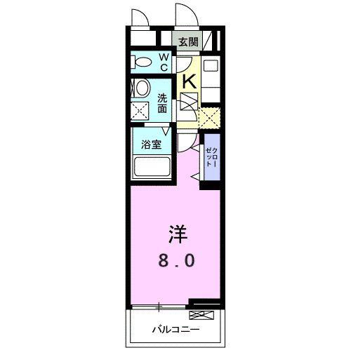 スタヴ オール(1K/1階)の間取り写真