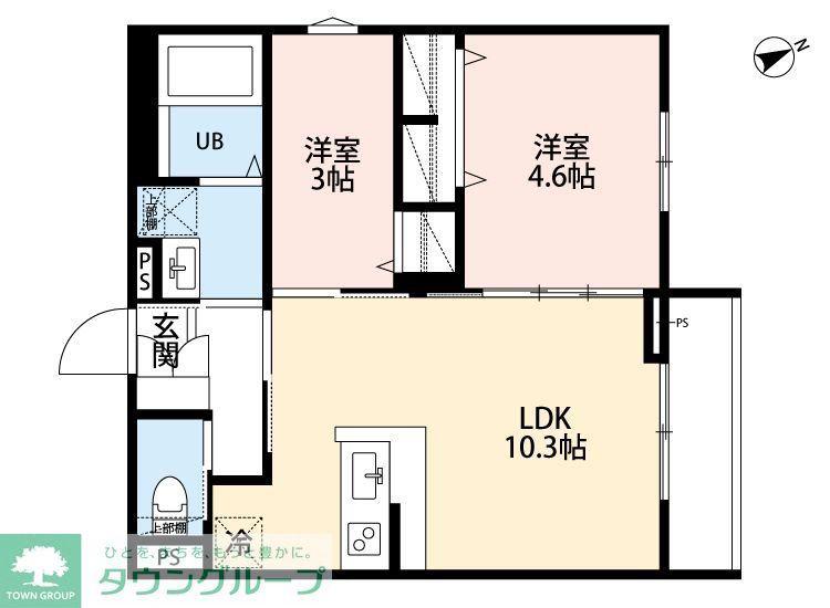 ROBOT HOME 中河原(2LDK/2階)の間取り写真