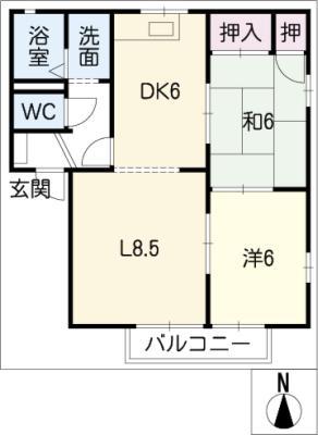 サンコーポNO8 NO9(2LDK/1階)の間取り写真