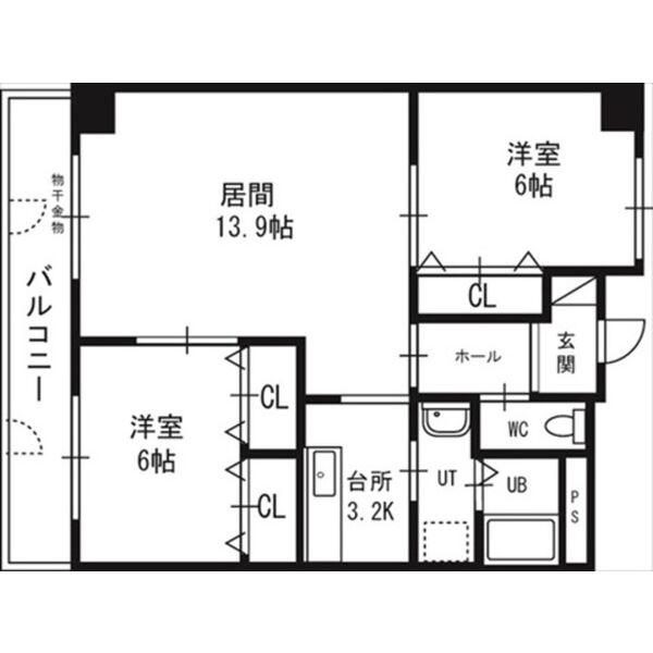 PATIOS7(2LDK/6階)の間取り写真
