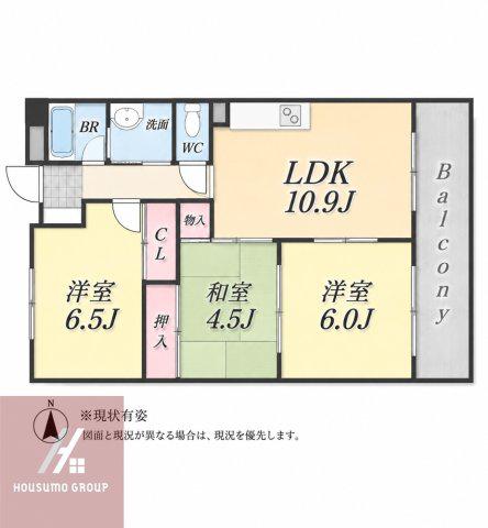 COZY COURT(3LDK/9階)の間取り写真