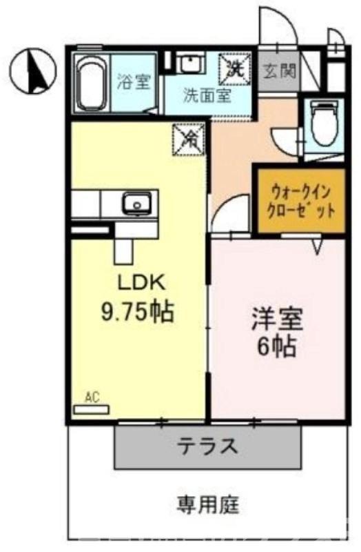 クレセントⅡ(1LDK/1階)の間取り写真