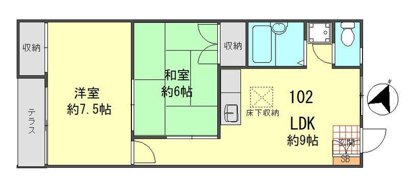 メゾンエトワール(2LDK/1階)の間取り写真