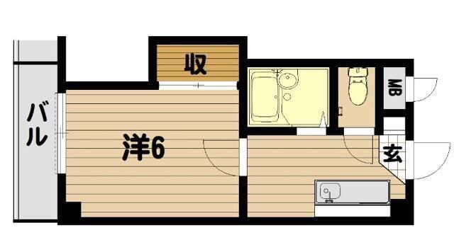 メゾンボヌール(1K/3階)の間取り写真