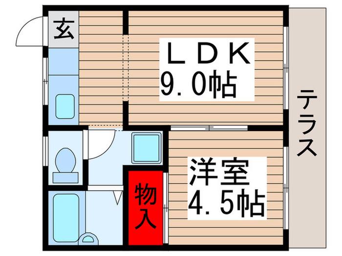 ストリーム湯浅(1LDK/1階)の間取り写真