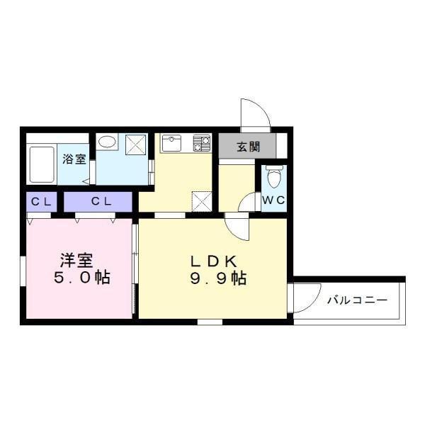 フジパレス堺もずⅡ番館(1LDK/3階)の間取り写真