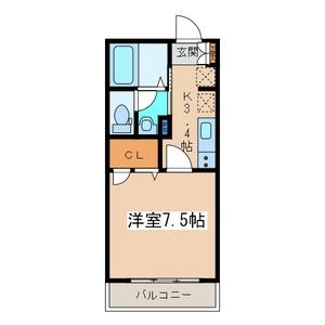 ロジーナ(1K/1階)の間取り写真