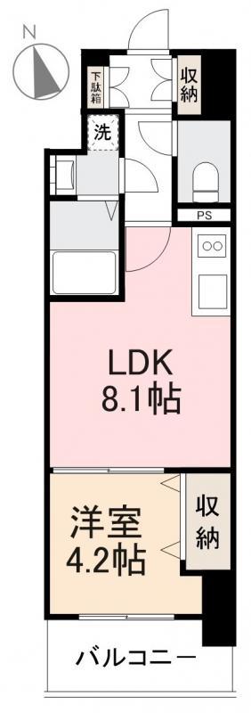 メイフェアミライエ(1LDK/5階)の間取り写真