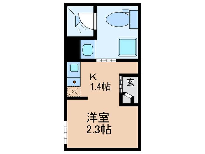南平台イースト(ワンルーム/3階)の間取り写真
