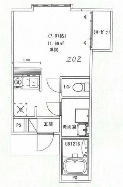 サンビレイZERO(ワンルーム/2階)の間取り写真