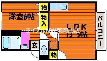 ラムセス(1LDK/1階)の間取り写真