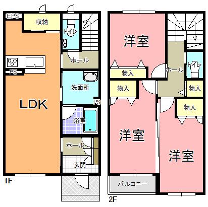 ニャーメゾンハシカベ(3LDK/1階)の間取り写真