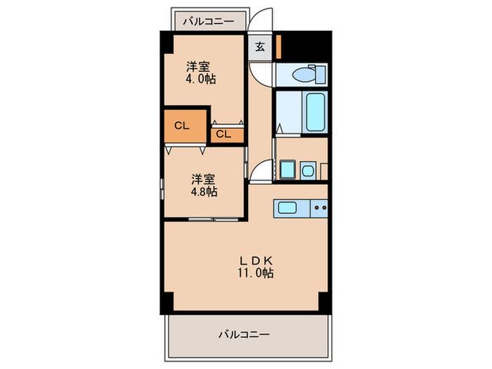 メゾン・ド・グレース(2LDK/3階)の間取り写真