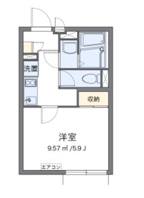 クレイノボヌールII(1K/2階)の間取り写真