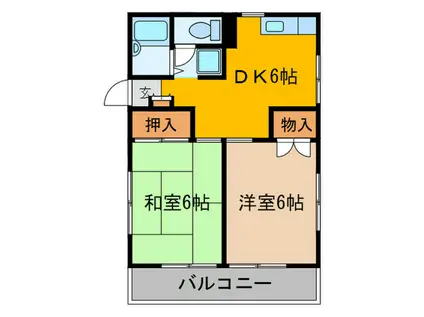 小川ビル(2DK/2階)の間取り写真