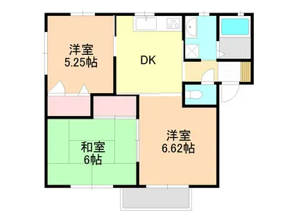 フレアレザン中林 E(3DK/1階)の間取り写真