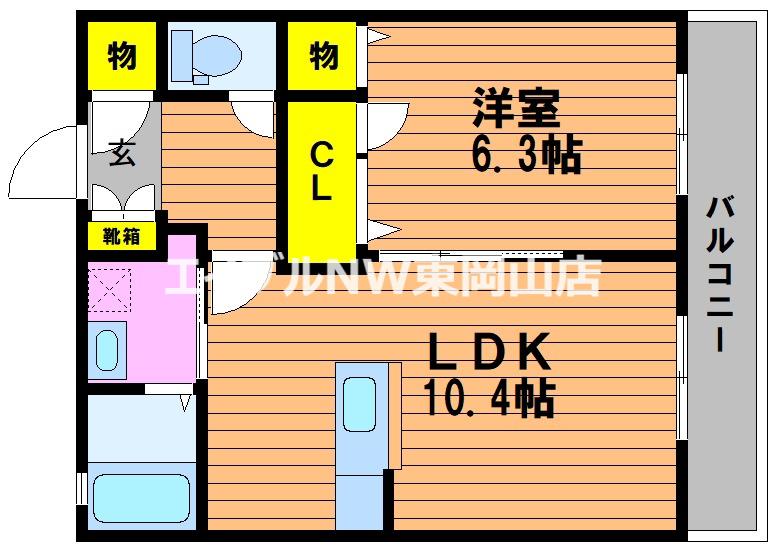 キルシェ(1LDK/2階)の間取り写真