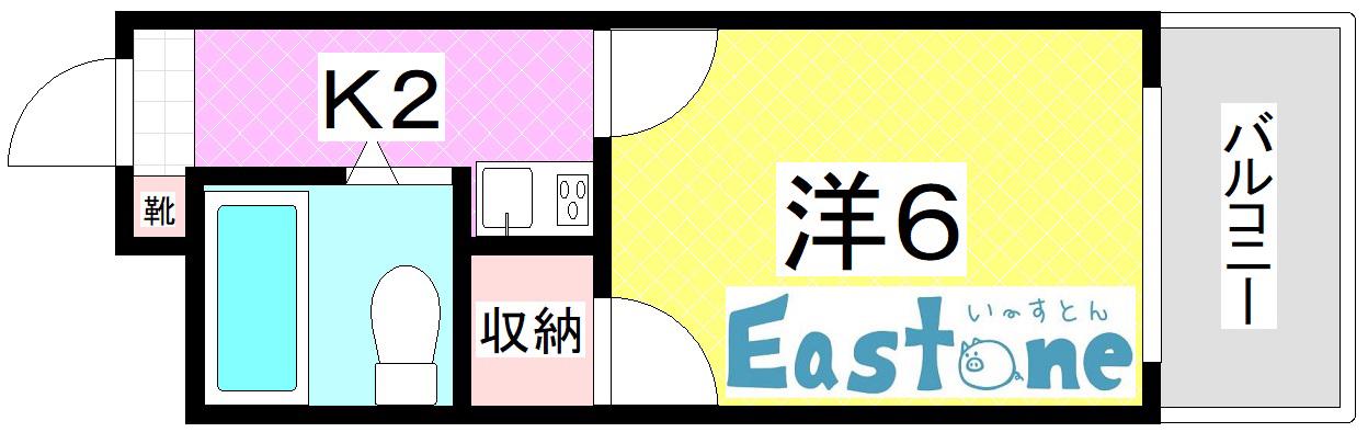 KS COURT(1K/2階)の間取り写真