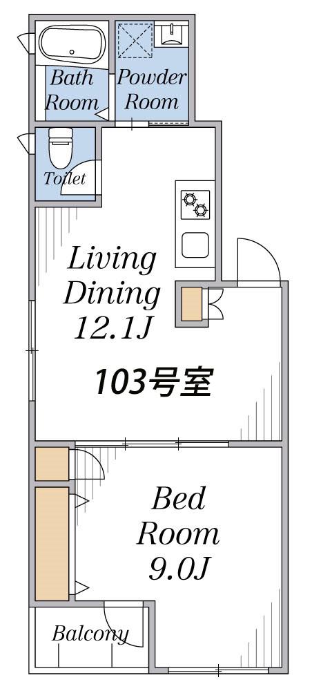 ルヴァン西荻窪(1LDK/1階)の間取り写真
