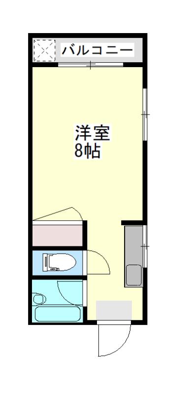 ビッグバーンズマンション新屋敷(ワンルーム/4階)の間取り写真