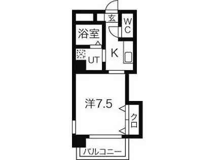 TRUSTY千代田(1K/6階)の間取り写真