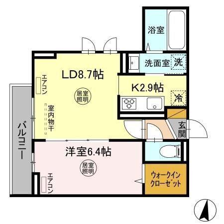 アメニティ本千葉(1LDK/3階)の間取り写真