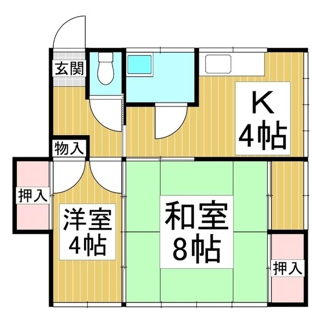 駅西ハイツ(2K/2階)の間取り写真