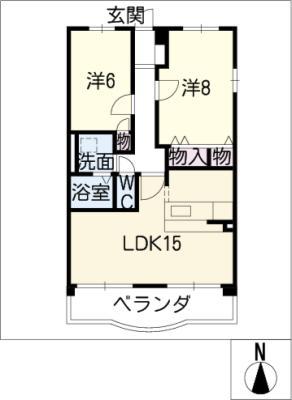 LOTOS BLUME I(2LDK/3階)の間取り写真