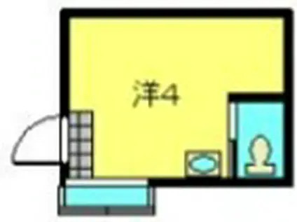 浜町4丁目アパート(ワンルーム/2階)の間取り写真