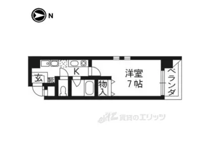 サンロイヤル五条(1K/3階)の間取り写真