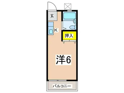ビューラー大久保C(1K/2階)の間取り写真