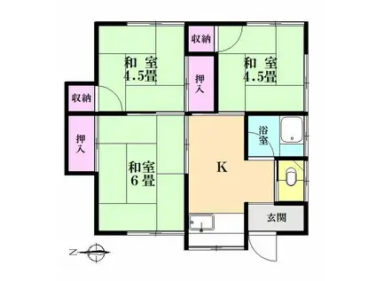 めぐみ荘(3K/2階)の間取り写真