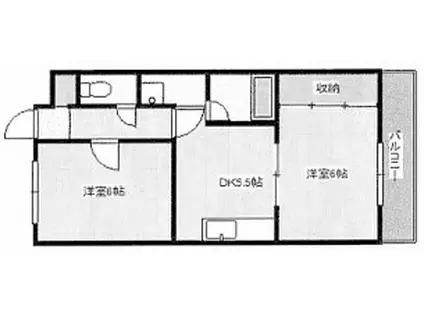 マリンクレール野田(2DK/1階)の間取り写真