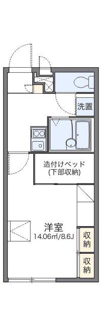 レオパレスグレース府中(1K/1階)の間取り写真