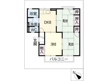 コートビレッジさと A棟(3DK/2階)の間取り写真