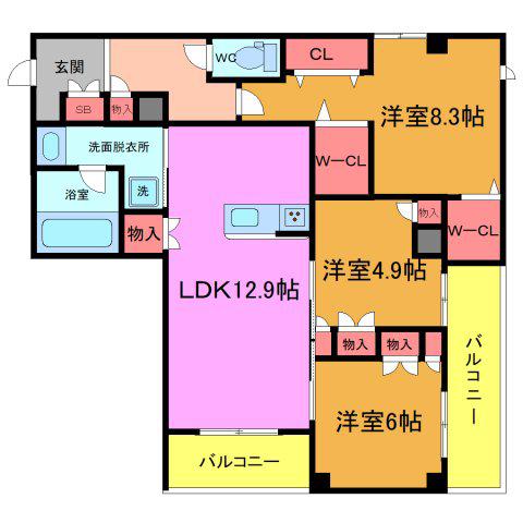 EDEL HEIM(3LDK/4階)の間取り写真