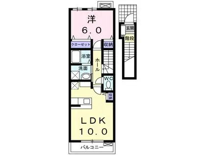 ラ メゾン エトワール2番館(1LDK/2階)の間取り写真