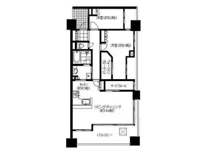 サーパスシティ小田原(2SLDK/5階)の間取り写真