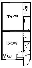 スマイルハウス(1DK/2階)の間取り写真