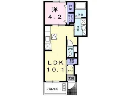 フォンデ(1LDK/1階)の間取り写真